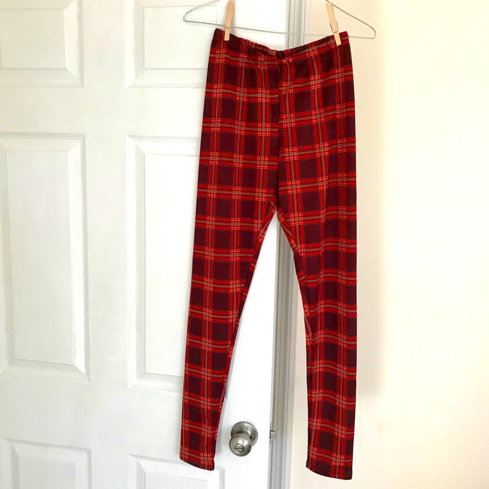 Red Plaid Leggings